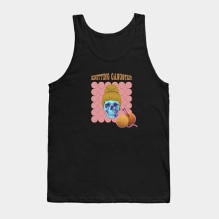 Knitting gangster retro circle skull Tank Top